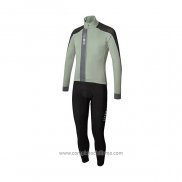 2021 Abbigliamento Ciclismo RH+ Grigio Verde Manica Lunga e Salopette QXF21-0065