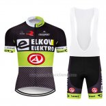 2019 Abbigliamento Ciclismo Elkov Elektro Nero Verde Manica Corta e Salopette