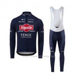 2020 Abbigliamento Ciclismo Alpecin Fenix Blu Rosso Manica Lunga e Salopette