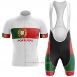 2020 Abbigliamento Ciclismo Campione Portugal Bianco Verde Rosso Manica Corta e Salopette