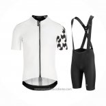 2021 Abbigliamento Ciclismo Assos Bianco Nero Manica Corta e Salopette