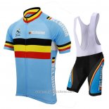 2021 Abbigliamento Ciclismo Belgio Celeste Manica Corta e Salopette