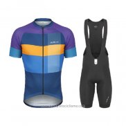 2021 Abbigliamento Ciclismo De Marchi Viola Giallo Blu Manica Corta e Salopette