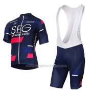 2017 Abbigliamento Ciclismo SEG Racing Academy Blu e Rosso Manica Corta e Salopette