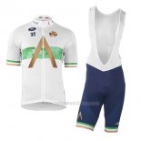 2018 2019 Abbigliamento Ciclismo Aqua Blue Sport Campione Irlanda Manica Corta e Salopette