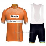 2018 Abbigliamento Ciclismo Boels Dolmans Arancione Manica Corta e Salopette