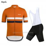 2019 Abbigliamento Ciclismo Rapha Arancione Bianco Manica Corta e Salopette