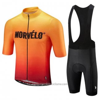 2020 Abbigliamento Ciclismo Morvelo Arancione Manica Corta e Salopette