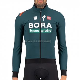 2021 Abbigliamento Ciclismo Bora-Hansgrone Verde Manica Lunga e Salopette