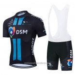 2021 Abbigliamento Ciclismo DSM Blu Nero Manica Corta e Salopette