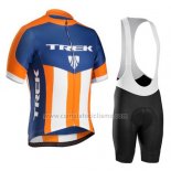2016 Abbigliamento Ciclismo Trek Bontrager Blu e Arancione Manica Corta e Salopette