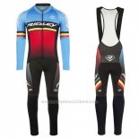 2017 Abbigliamento Ciclismo Ridley Rincon Rosso e Blu Manica Lunga e Salopette