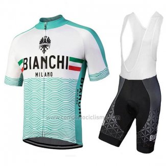 2018 Abbigliamento Ciclismo Bianchi Attone Bianco e Verde Manica Corta e Salopette