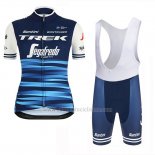 2019 Abbigliamento Ciclismo Donne Trek Segafredo Blu Manica Corta e Salopette