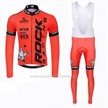 2019 Abbigliamento Ciclismo Rock Racing SIDI Arancione Manica Lunga e Salopette