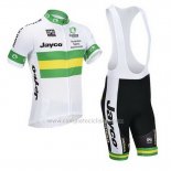 2013 Abbigliamento Ciclismo Australia Bianco e Verde Manica Corta e Salopette
