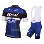 2016 Abbigliamento Ciclismo Etixx Quick Step Bianco e Blu Manica Corta e Salopette