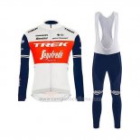 2020 Abbigliamento Ciclismo Trek Segafredo Bianco Rosso Nero Manica Lunga e Salopette