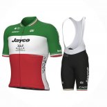 2023 Abbigliamento Ciclismo Jayco Alula Italia Campione Verde Bianco Rosso Manica Corta e Salopette