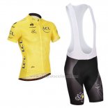 2014 Abbigliamento Ciclismo Tour de France Giallo Manica Corta e Salopette