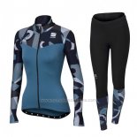 2017 Abbigliamento Ciclismo Donne Sportful Primavera Blu Manica Lunga e Salopette