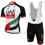 2017 Abbigliamento Ciclismo UCI Mondo Campione UAE Bianco Manica Corta e Salopette
