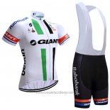 2021 Abbigliamento Ciclismo Giant Alpecin Bianco Manica Corta e Salopette