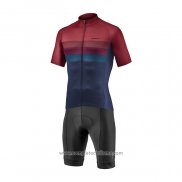 2021 Abbigliamento Ciclismo Giant Spento Rosso Blu Manica Corta e Salopette