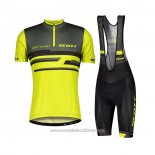 2021 Abbigliamento Ciclismo Scott Grigio Giallo Manica Corta e Salopette
