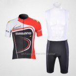 2011 Abbigliamento Ciclismo Shimano Rosso e Nero Manica Corta e Salopette