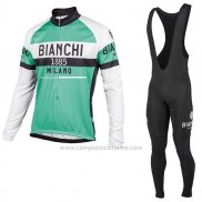 2017 Abbigliamento Ciclismo Bianchi Milano Ml Verde Manica Lunga e Salopette