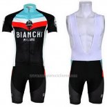 2013 Abbigliamento Ciclismo Bianchi Nero e Azzurro Manica Corta e Salopette