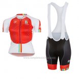 2017 Abbigliamento Ciclismo Donne Castelli Maratona Rosso e Bianco Manica Corta e Salopette