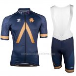2018 Abbigliamento Ciclismo Aqua Blue Sport Manica Corta e Salopette