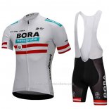 2018 Abbigliamento Ciclismo Bora Campione Austria Bianco Manica Corta e Salopette