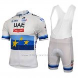2018 Abbigliamento Ciclismo UCI Mondo Campione Leader UAE Lite Bianco Manica Corta e Salopette