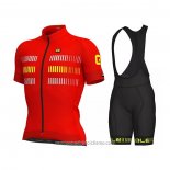 2021 Abbigliamento Ciclismo ALE Rosso Giallo Manica Corta e Salopette