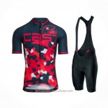 2021 Abbigliamento Ciclismo Castelli Rosso Spento Blu Manica Corta e Salopette