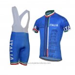 2021 Abbigliamento Ciclismo Italia Blu Manica Corta e Salopette