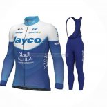 2023 Abbigliamento Ciclismo Jayco Alula Blu Bianco Manica Lunga e Salopette