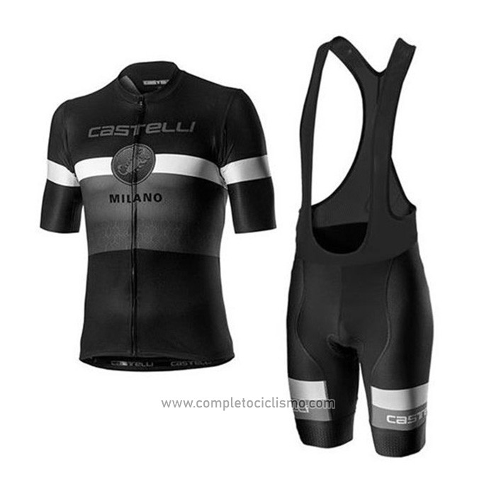 2020 Abbigliamento Ciclismo Castelli Nero Bianco Manica Corta e Salopette