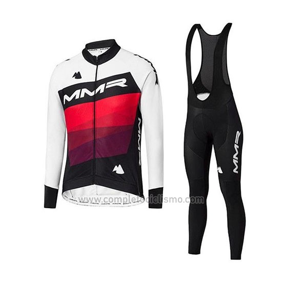 2020 Abbigliamento Ciclismo MMR Bianco Nero Rosso Manica Lunga e Salopette